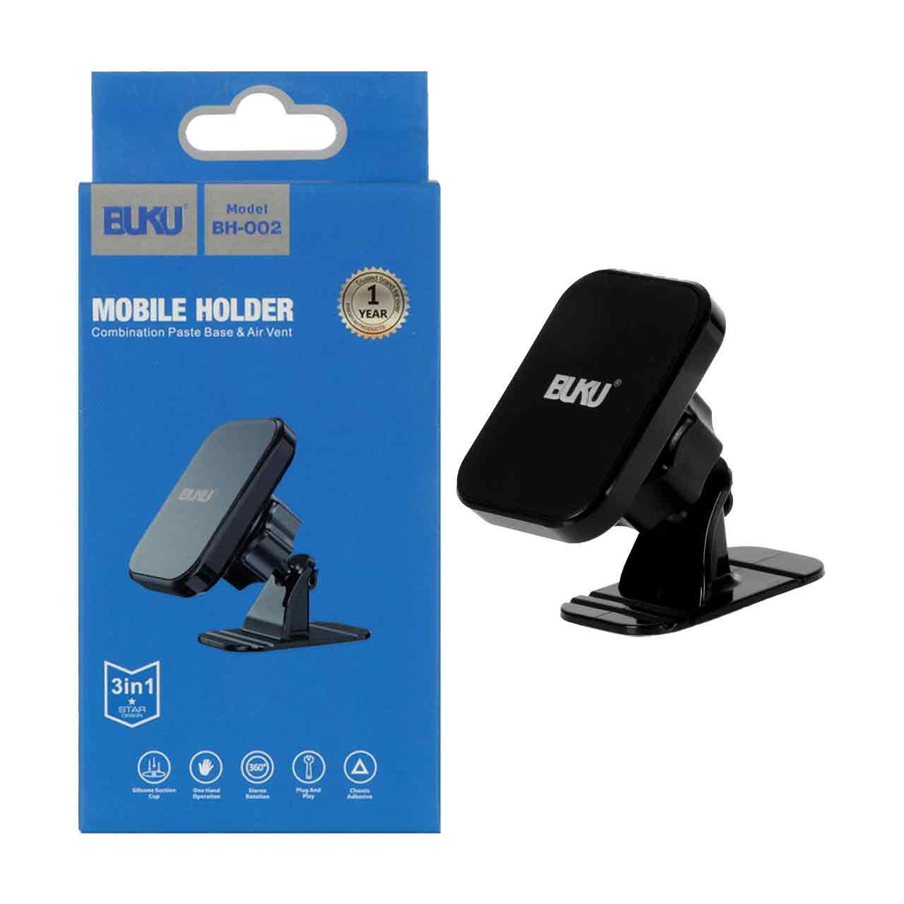 هولدر گوشی موبایل پایه دار BUKU مدل BH-002 - مشکی - MMS